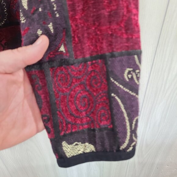 Coldwater Creek Retro Textured Patchwork Full Zip Jacket Petite L large - Picture 2 of 6